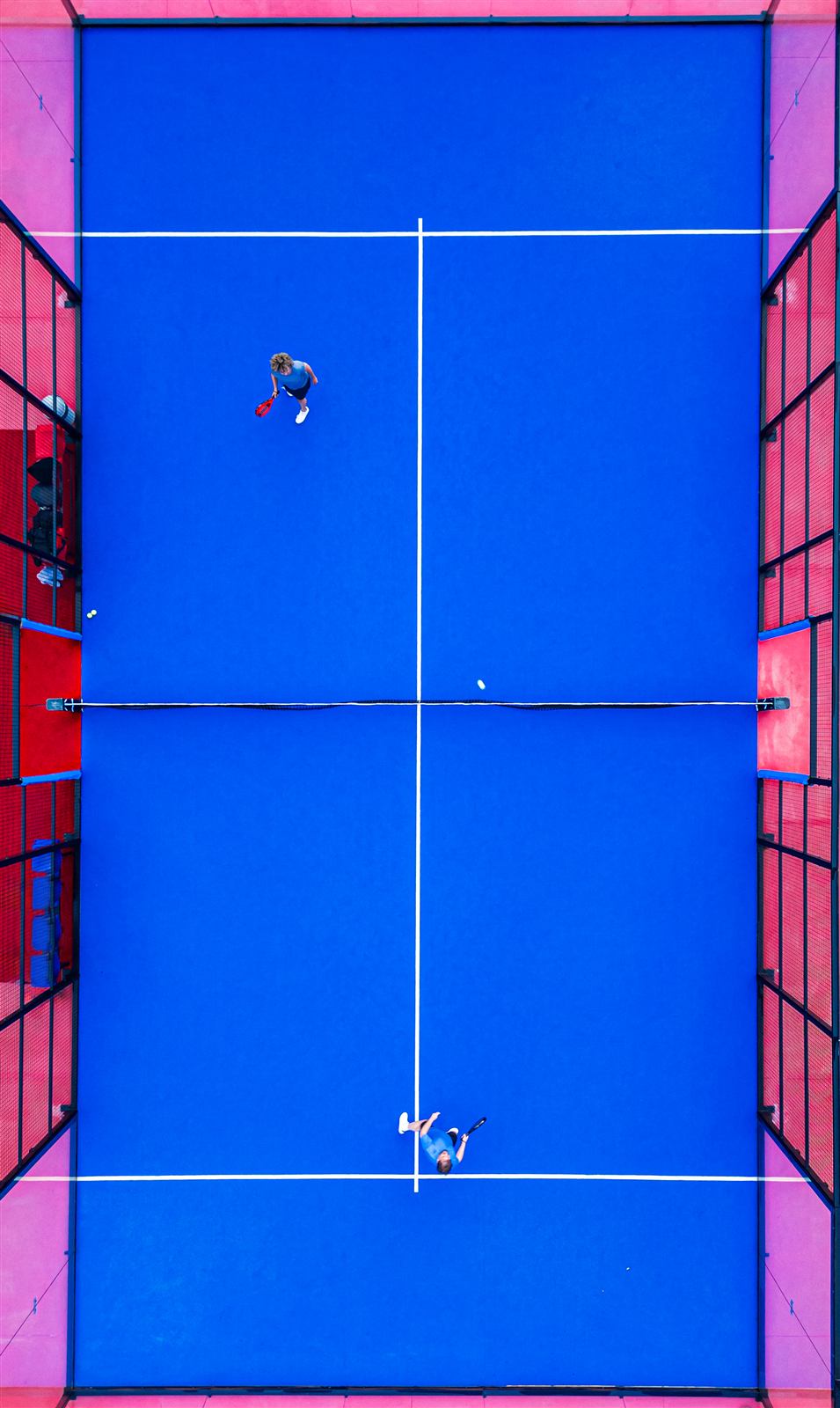 A padel court from above